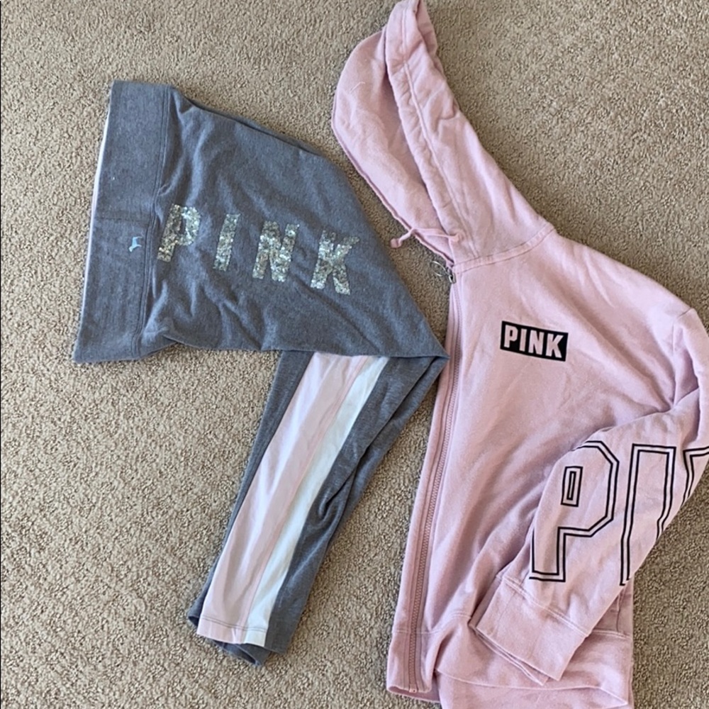 Victoria’s Secret yoga pant and zip up hoodie set